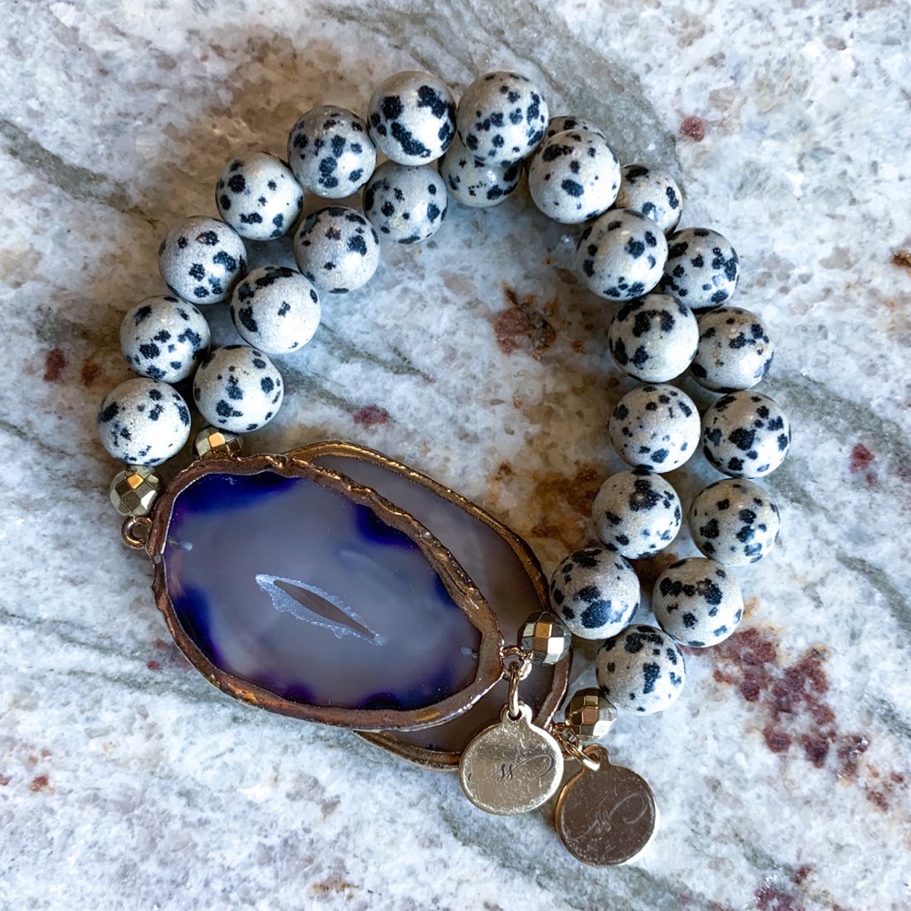 🦄HP🦄Purple Agate Jasper Bracelet - Picture 1 of 16